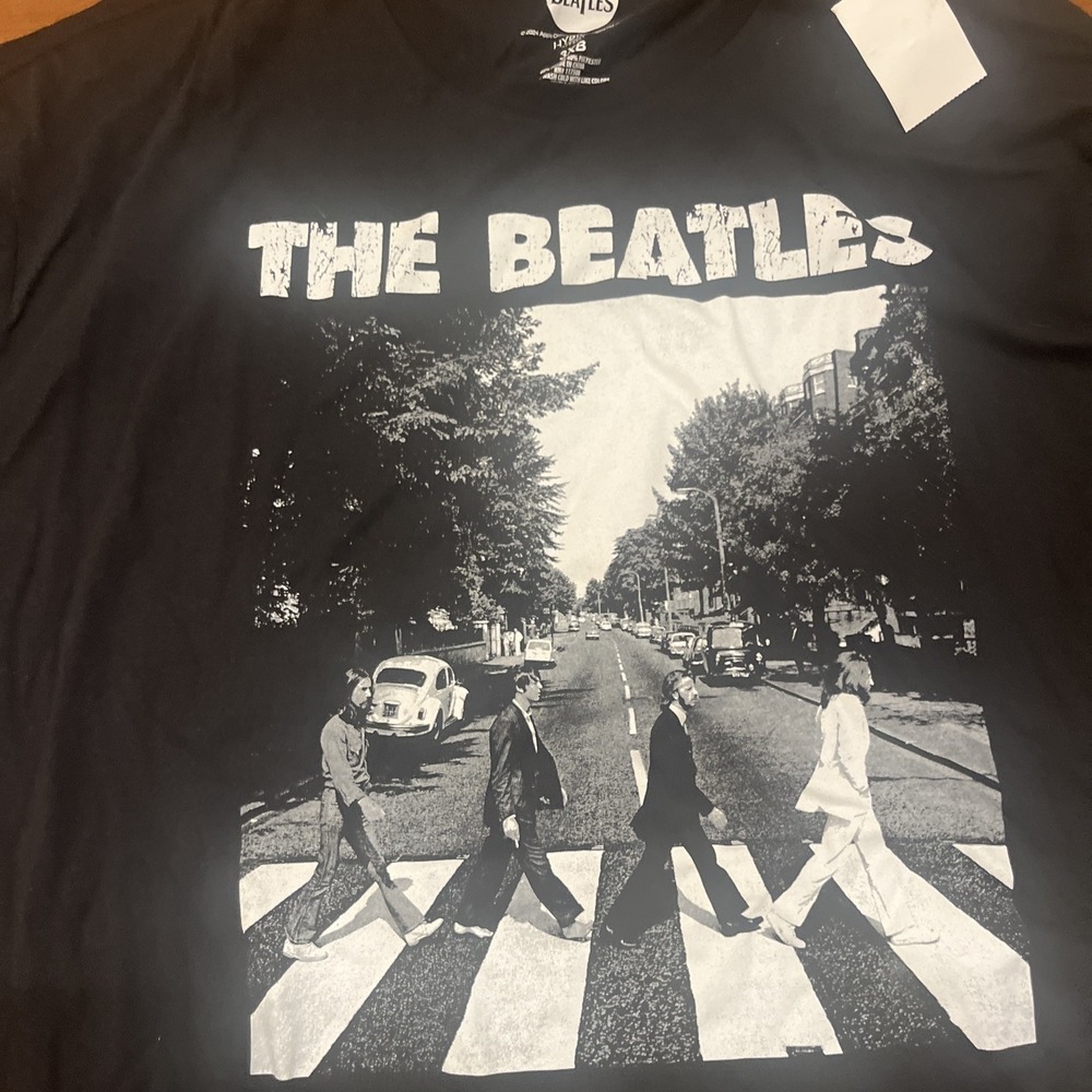 The Beatles Men's Big And Tall Black T Shirt Size 3XB